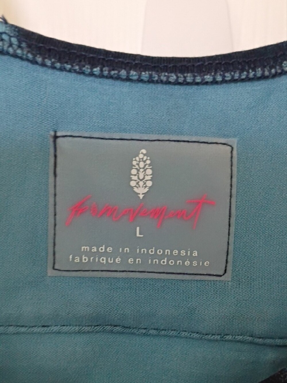 Free People Movement Hot Shot Onesie Teal & Navy Printed, L - Picture 4 of 9